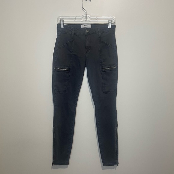 pistola Denim - Pistola Women's Moto Skinny Jeans Dark Gray size 27